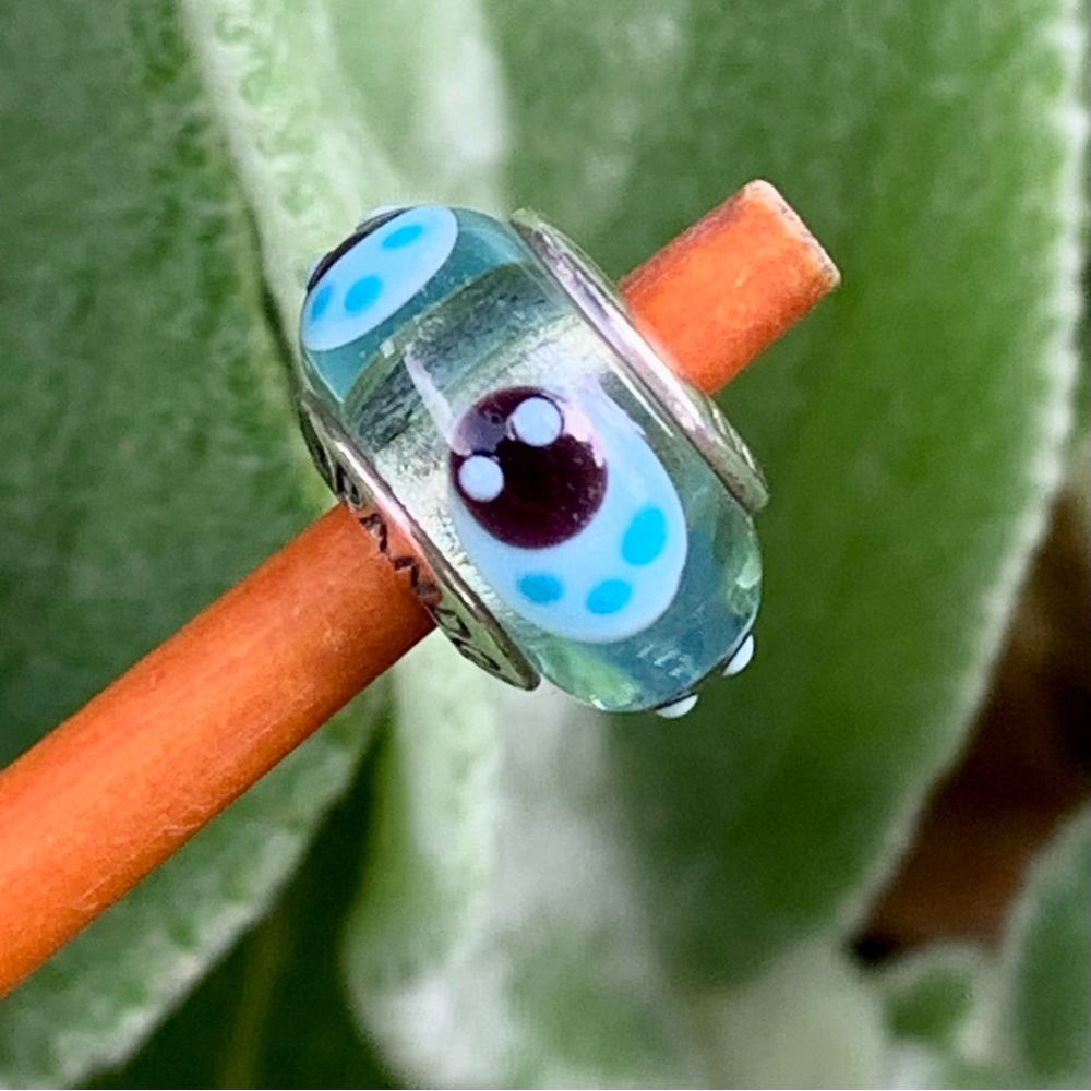PANDORA Retired Blue Ladybug Murano Glass Authentic Sterling Silver Charm 790654 - Picture 6 of 6